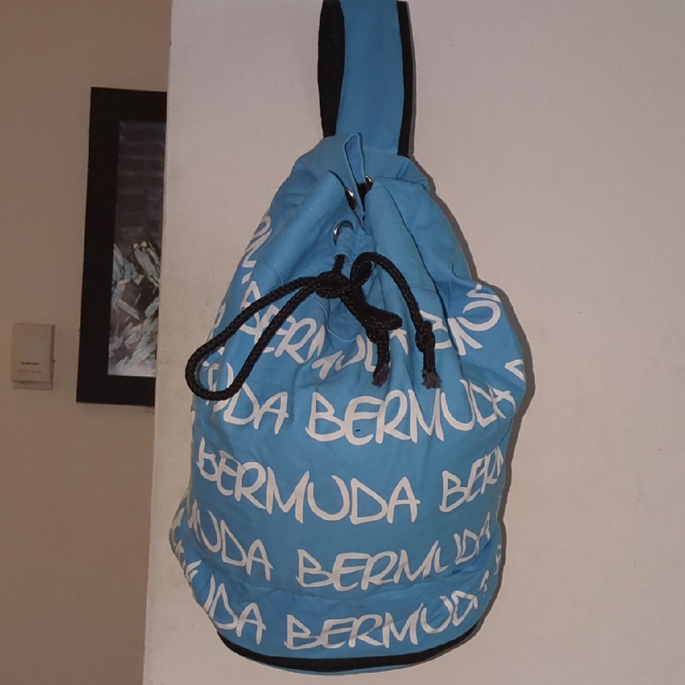 Blue Bermuda Drawstring Backpack